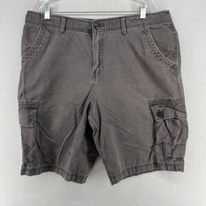 LUCKY BRAND Shorts Mens 38 Cargo 11" Twill Hiking Camp Walking Cotton Gray